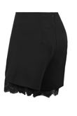 Black High Waisted Eyelash Lace Hem Shorts