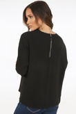 Black Side Seam Oversized Blouse