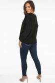 Black Side Seam Oversized Blouse