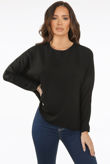 Black Side Seam Oversized Blouse