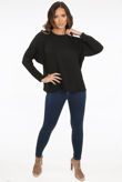 Black Side Seam Oversized Blouse
