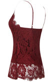 Wine Eyelash Lace Vest