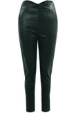 Green Scallop High Rise Faux Leather Pants