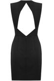 Black Front Diamante Back Cut Out Bodycon Dress