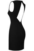 Black Front Diamante Back Cut Out Bodycon Dress