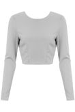 White Backless Short Sleeve Crop Top