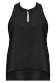 Black Lined T Back Sleeveless High Neck Top