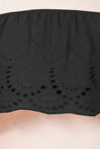 Off The Shoulder Boho Crop Top In Black
