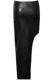 Black PVC Cross Textured Side Slit Zip Up Maxi Skirts 