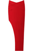 Red Cross Textured Side Slit Zip Up Midi Skirts