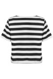 Black Cream Stripe Crop Top