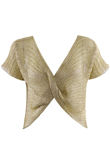 Gold Metallic Twist Front Knit Top