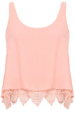 Pink Lace Trim Sun Tops 