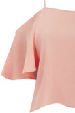 Pink Chiffon Off The Shoulder Tops