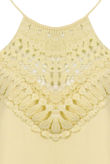 Yellow Crochet High Neck Cami Top