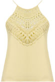 Yellow Crochet High Neck Cami Top