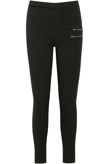 Side Zip Detailed Fitted Jeggings in Khaki