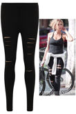 Ripped Detail Jeggings in Black