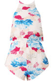 Cream & Blue Floral Print Playsuit