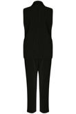 Black Striped O Ring Belted Waistcoat