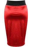 Red Cross Over High Waist Satin Skirt
