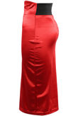 Red Cross Over High Waist Satin Skirt