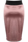 Pink Cross Over High Waist Satin Skirt