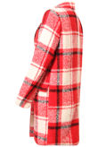 Red and Cream Tartan Wool Overcoat