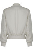 White Eye Lash Embellished Bomber Jacket