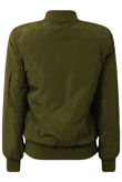 Khaki Padded Shiny Bomber Jacket