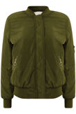 Khaki Padded Shiny Bomber Jacket