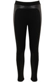 Black PU Panel Leggings