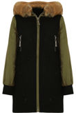 Black Two Tone Fur Hood Jacket