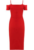 Red Off The Shoulder Bodycon Dress