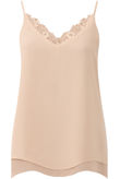 Beige Floral Lace Textured Layered Tops