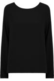 Black Side Split Long Sleeve Tops