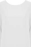 White Side Split Long Sleeve Tops