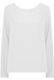 White Side Split Long Sleeve Tops
