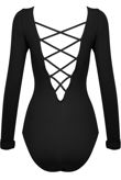 Black Laced Back Bodysuit