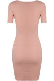 Black Vertical Stripe Textured Bodycon Dress 