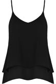 Black Layered Criss Cross Back Top