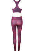 Fuchsia Galaxy Print Sports Crop Top & Leggings Set 