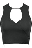 Grey Cut Hole Knitted Crop Top