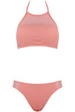 Pink Mesh Insert Bikini Set