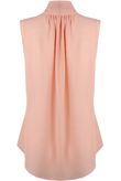 Pink Front Button Up Asymmetric Crop Shirt