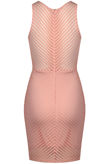 Pink Cross Stripe Textured Bodycon Dress