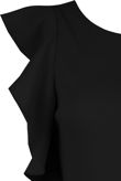 Black Frill Trim Tight Stretch Bodycon Dress