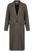 Tweed with Overcheck Longline Coat