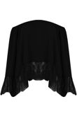Black Off The Shoulder Lace Border Blouse