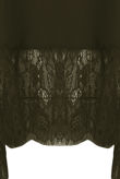 khaki Off The Shoulder Lace Border Blouse